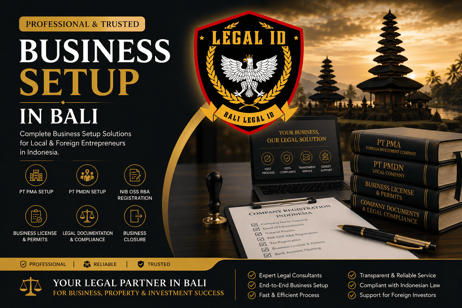 Business Setup Bali for PT PMA, PT PMDN & OSS RBA Registration