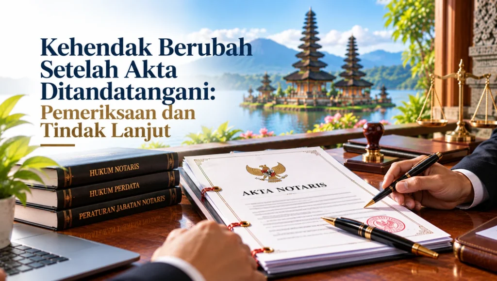 Kehendak Berubah Setelah Akta Ditandatangani: Pemeriksaan dan Tindak Lanjut