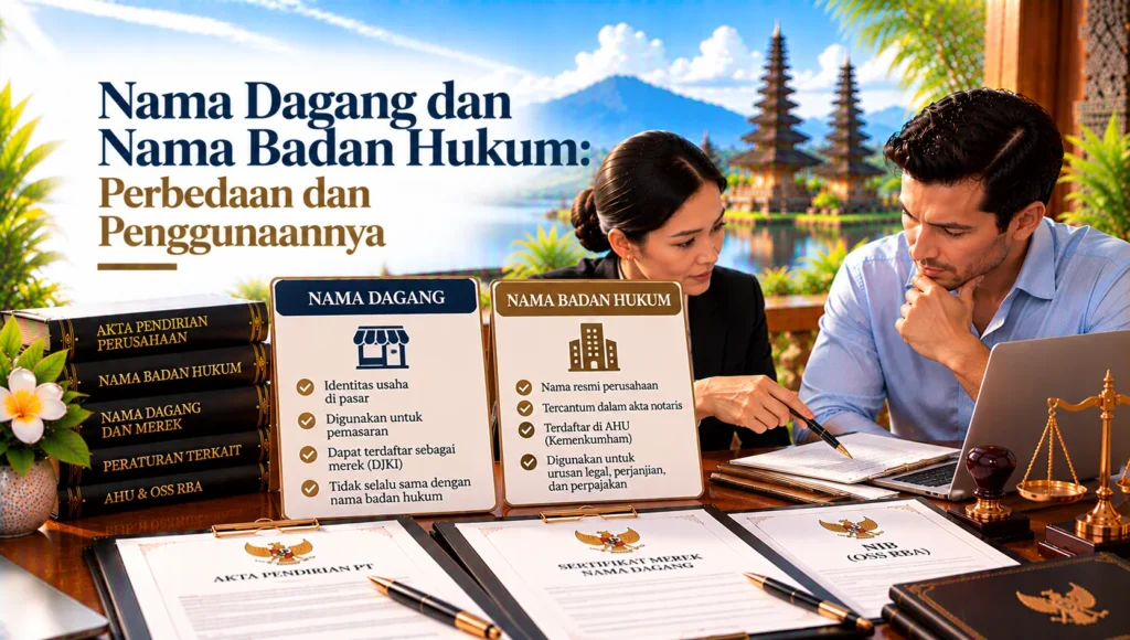 Nama Dagang dan Nama Badan Hukum: Perbedaan dan Penggunaannya